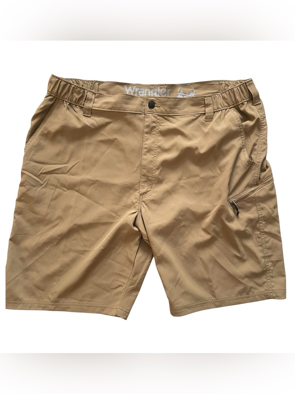 Wrangler Cargo Shorts Mens Size 42 khaki / Tan  Hiking Outdoor Zip Pockets